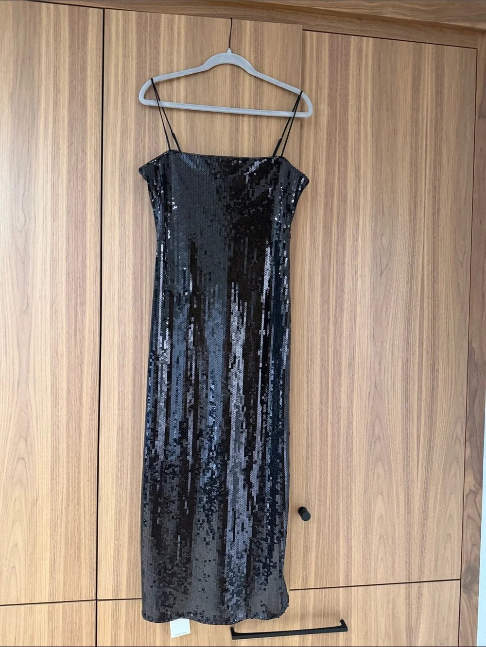 Abercrombie & Fitch Black Sequin Maxi Slip Dress